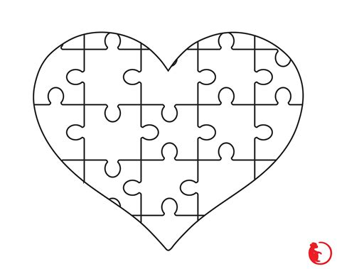 Printable Heart Puzzle Template